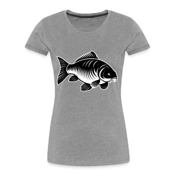 Carp black and white - Women's Premium Organic T-Shirt - navy - Front - Mia (176cm)