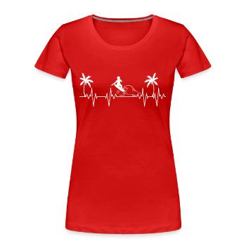 Battre le cœur du surf - T-shirt bio Premium Femme - rouge - Devant - Mia (176cm)