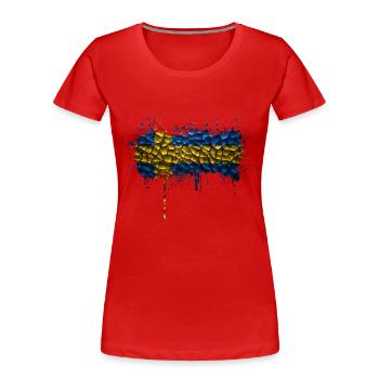 Schweden Flaka Schwedisch Schwedisch Schwedisch Nordisch - Frauen Premium Bio T-Shirt - Rot - Vorne - Mia (176cm)