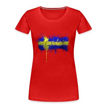Schweden Flaka Schwedisch Schwedisch Schwedisch Nordisch - Frauen Premium Bio T-Shirt - Rot - Vorne - Mia (176cm)