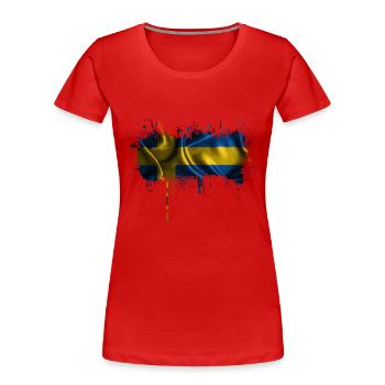 Schweden Flaka Schwedisch Schwedisch Schwedisch Nordisch - Frauen Premium Bio T-Shirt - Rot - Vorne - Mia (176cm)