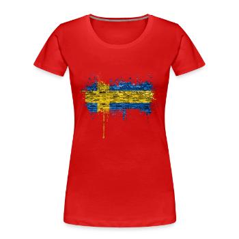 Schweden Flaka Schwedisch Schwedisch Schwedisch Nordisch - Frauen Premium Bio T-Shirt - Rot - Vorne - Mia (176cm)