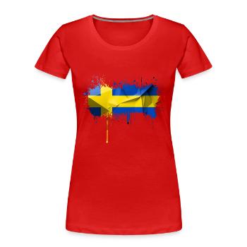 Schweden Flaka Schwedisch Schwedisch Schwedisch Nordisch - Frauen Premium Bio T-Shirt - Rot - Vorne - Mia (176cm)
