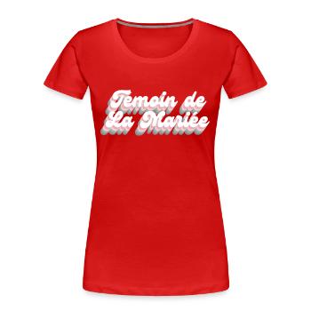 Retro bridal best man - matching tshirt - Women's Premium Organic T-Shirt - red - Front - Mia (176cm)