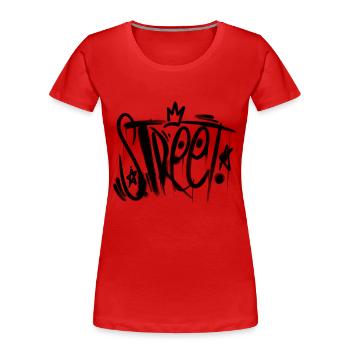 Street - Frauen Premium Bio T-Shirt - Rot - Vorne - Mia (176cm)