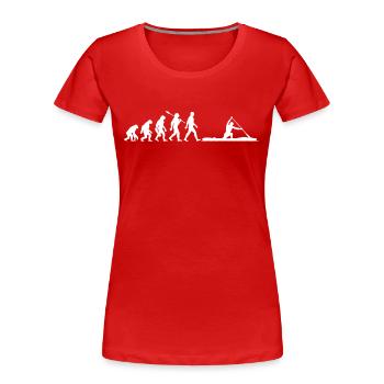 Evolution - Canadier - Kanusport - Wettkampf - Frauen Premium Bio T-Shirt - Rot - Vorne - Mia (176cm)