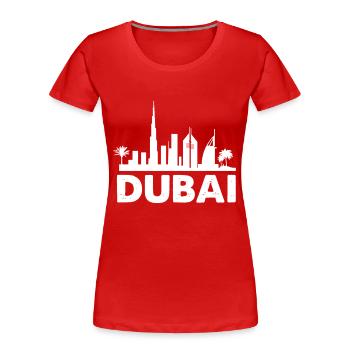 dubai skyline - Frauen Premium Bio T-Shirt - Rot - Vorne - Mia (176cm)