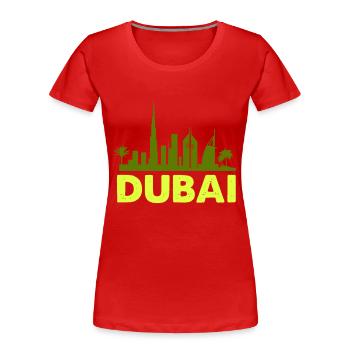 dubai skyline 02 - Frauen Premium Bio T-Shirt - Rot - Vorne - Mia (176cm)
