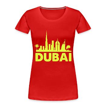 dubai skyline 01 - Frauen Premium Bio T-Shirt - Rot - Vorne - Mia (176cm)