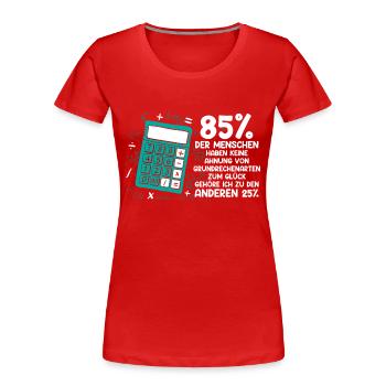 Math Math Teacher Calculator - Women's Premium Organic T-Shirt - red - Front - Mia (176cm)