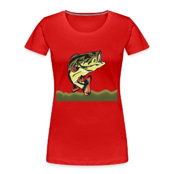 fish, fish, fishing, lake, sea, fishing, fauna, exotic - Women's Premium Organic T-Shirt - red - Front - Mia (176cm)