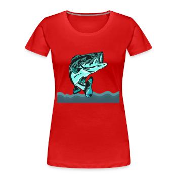 fish, fish, fishing, lake, sea, fishing, fauna, exotic - Women's Premium Organic T-Shirt - red - Front - Mia (176cm)