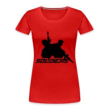 2 Soldaten, Besatzung, Kriegsteam, Freiheitssoldat, Kämpfer - Frauen Premium Bio T-Shirt - Rot - Vorne - Mia (176cm)
