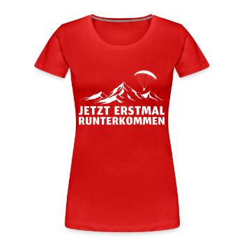 Gleitschirm Paragliding Gleitschirmfliegen - Frauen Premium Bio T-Shirt - Rot - Vorne - Mia (176cm)