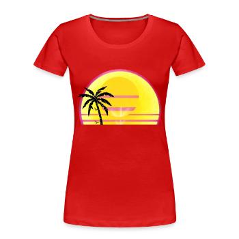 Été ensoleillé Journée fermée - T-shirt bio Premium Femme - rouge - Devant - Mia (176cm)