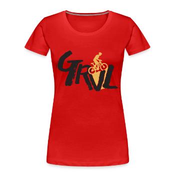 Bike-, Gravel-, Mountainbike-Fan - Frauen Premium Bio T-Shirt - Rot - Vorne - Mia (176cm)