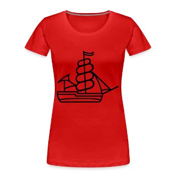 Bateau pirate - T-shirt bio Premium Femme - rouge - Devant - Mia (176cm)