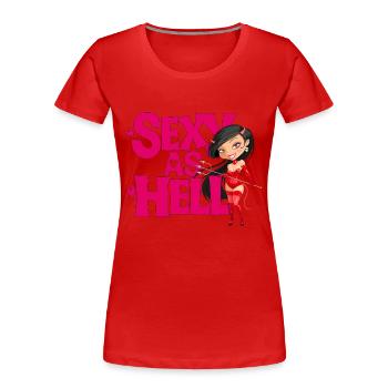 HÖLLISCH SEXY - Frauen Premium Bio T-Shirt - Rot - Vorne - Mia (176cm)