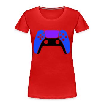 Gamer Gamepad - Women's Premium Organic T-Shirt - red - Front - Mia (176cm)
