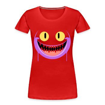 Sourire effrayant - T-shirt bio Premium Femme - rouge - Devant - Mia (176cm)