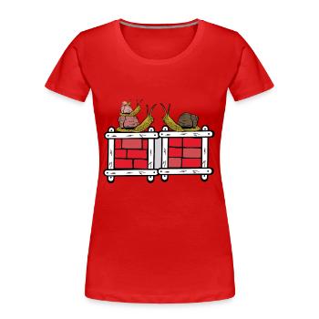 Schnecken Familie Schnecke Schneckenhaus Kind - Frauen Premium Bio T-Shirt - Rot - Vorne - Mia (176cm)