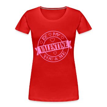 valentine 001 - Frauen Premium Bio T-Shirt - Rot - Vorne - Mia (176cm)
