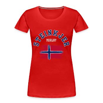 Steinkjer Norway - Women's Premium Organic T-Shirt - red - Front - Mia (176cm)