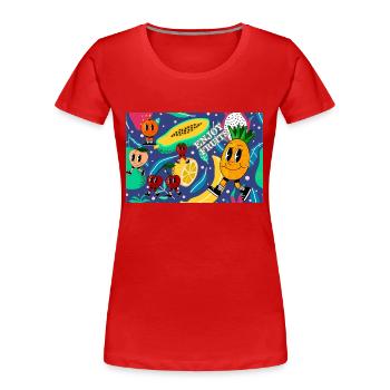 Enjoy Fruits - Sommerdesign - Frauen Premium Bio T-Shirt - Rot - Vorne - Mia (176cm)