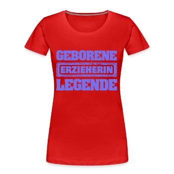 Cadeau pour l’enseignant de maternelle - T-shirt bio Premium Femme - rouge - Devant - Mia (176cm)