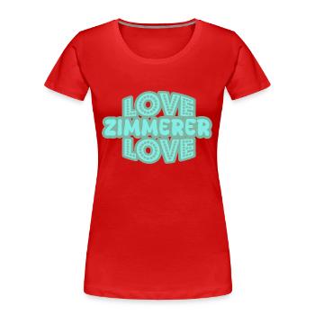 Dire Zimmerer - T-shirt bio Premium Femme - rouge - Devant - Mia (176cm)