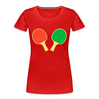 Tennis de table Joueur de tennis de table - T-shirt bio Premium Femme - rouge - Devant - Mia (176cm)