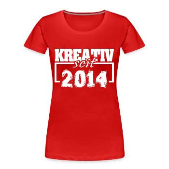 2014 - Frauen Premium Bio T-Shirt - Rot - Vorne - Mia (176cm)