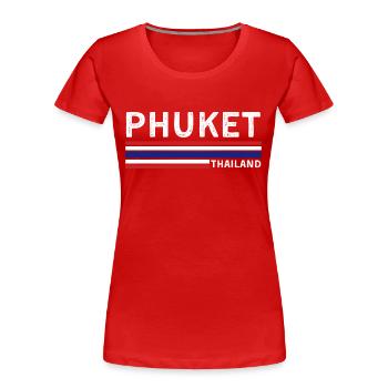 T-shirt drapeau de la Thaïlande de Phuket - T-shirt bio Premium Femme - rouge - Devant - Mia (176cm)