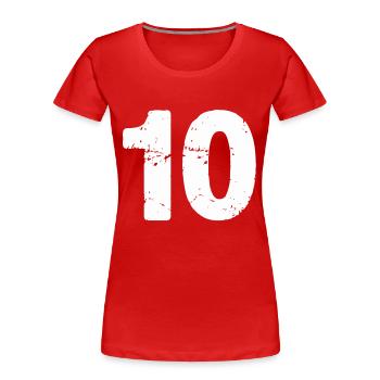 10 - Women's Premium Organic T-Shirt - red - Front - Mia (176cm)
