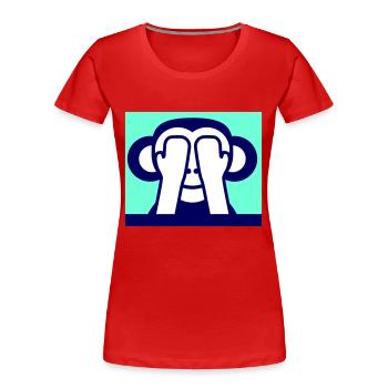 3 singes sages ne voient rien garde les yeux cachés - T-shirt bio Premium Femme - rouge - Devant - Mia (176cm)