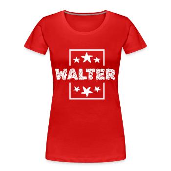 Walter - Frauen Premium Bio T-Shirt - Rot - Vorne - Mia (176cm)