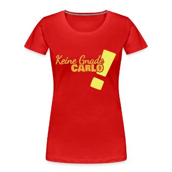 Lustig Carlo - Frauen Premium Bio T-Shirt - Rot - Vorne - Mia (176cm)