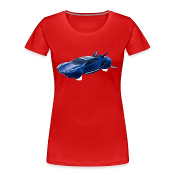 Voiture volante de science-fiction - T-shirt bio Premium Femme - rouge - Devant - Mia (176cm)