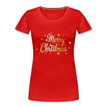 Joyeux Noël - T-shirt bio Premium Femme - rouge - Devant - Mia (176cm)