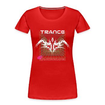 Trance - Techno Rave Festival Design - T-shirt bio Premium Femme - rouge - Devant - Mia (176cm)