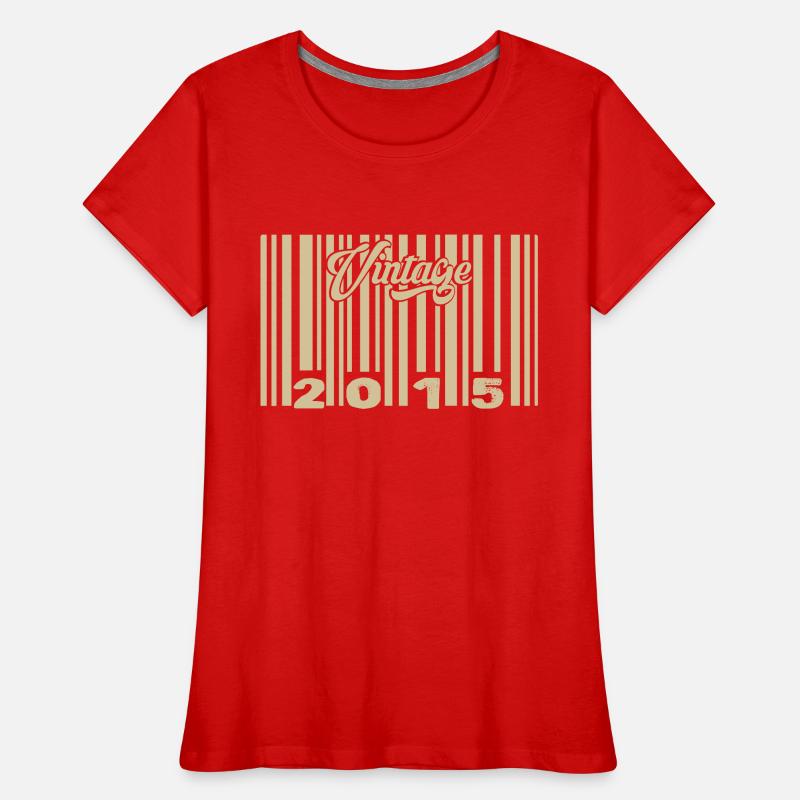 vintage 2015 Barcode 2015: Year 2025. Women's Premium Organic T-Shirt