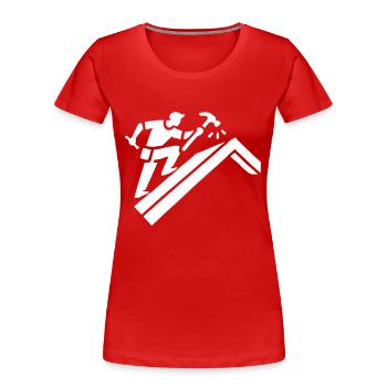 Roofer - Women's Premium Organic T-Shirt - red - Front - Mia (176cm)