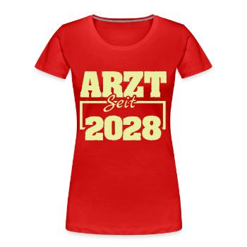 Arzt 2028 - Frauen Premium Bio T-Shirt - Rot - Vorne - Mia (176cm)