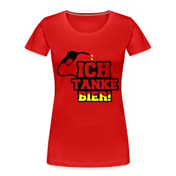 Je fais le plein de bière - T-shirt bio Premium Femme - rouge - Devant - Mia (176cm)