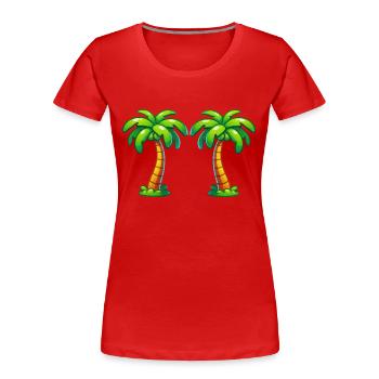 palmen - Frauen Premium Bio T-Shirt - Rot - Vorne - Mia (176cm)