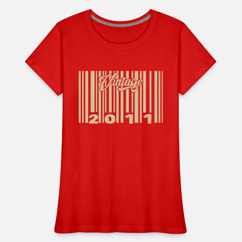 vintage 2011 Barcode 2011: Year 2025. Women's Premium Organic T-Shirt