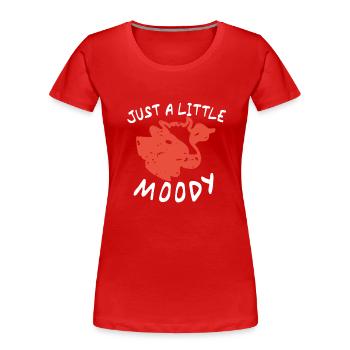 rote retro kuh kunst - Frauen Premium Bio T-Shirt - Rot - Vorne - Mia (176cm)