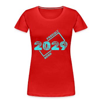 2029 - T-shirt bio Premium Femme - rouge - Devant - Mia (176cm)