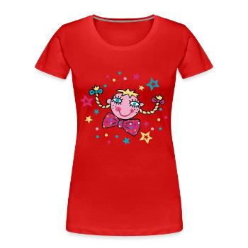 Confettis de carnaval - T-shirt bio Premium Femme - rouge - Devant - Mia (176cm)