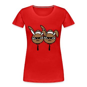 2 Sunglasses Bunnies Friends Team Crew Pair Two - Women's Premium Organic T-Shirt - red - Front - Mia (176cm)
